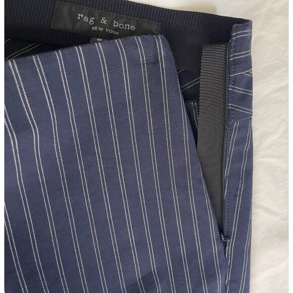 RAG & BONE Simone Pinstripe Back Yoke Skinny Pants Navy - Picture 8 of 13